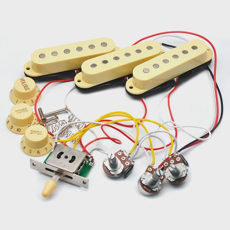 st电吉他单单单拾音器全套线路带拾音器250k电吉他W电位器连接线