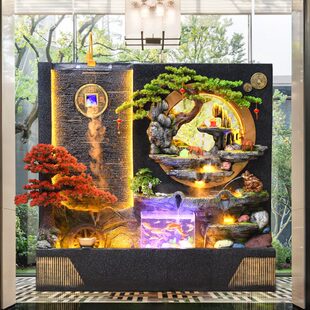 饰隔断循环水摆件 皇礼客厅落地假山流水喷泉水景加湿器开业礼品装
