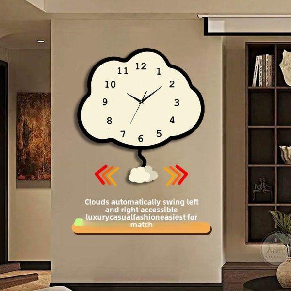奶油创意钟表云朵新款挂钟客厅网红家用餐厅挂墙现代简约时钟挂表,家居饰品,挂钟,淘宝优惠券,粉丝福利购,淘宝优惠卷