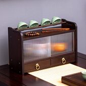 桌面博古架茶架展示架小型实木紫砂壶摆放茶叶茶具杯收纳柜置物架