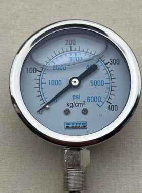 充油耐震压力表 ytn-63i 0～6000psi 0～400kg/cm 直径68MM 径向