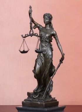 欧美经典艺术雕塑正义女神雕像律师办公桌面摆件生日礼物高档礼品