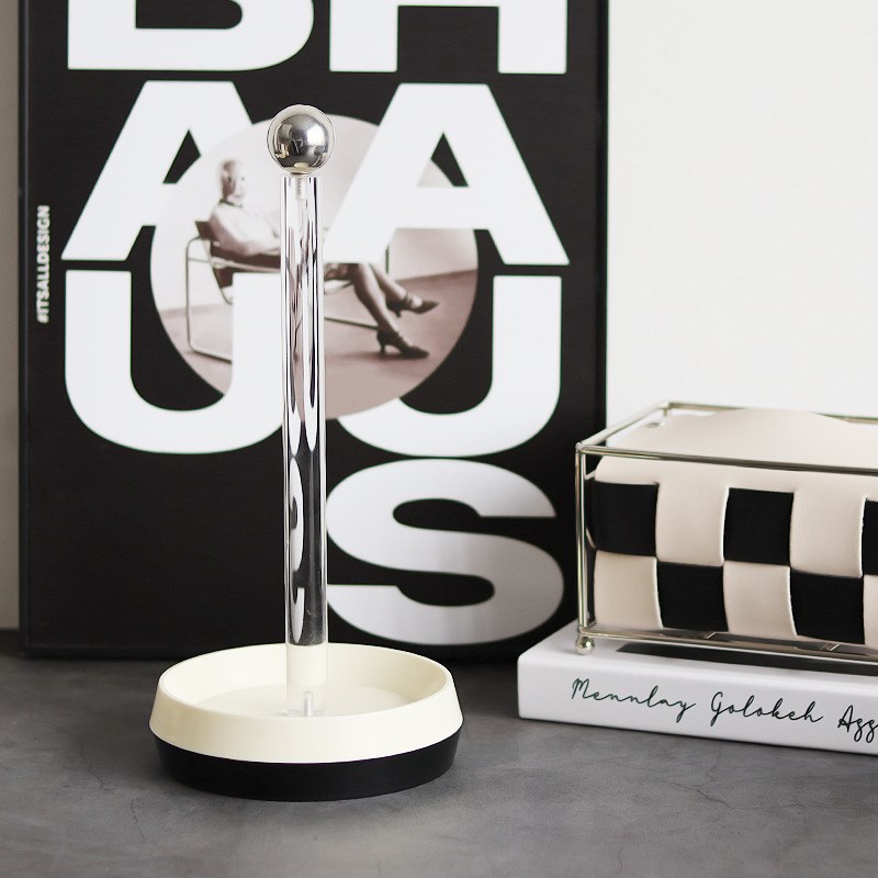 北欧免打孔d厨房纸纸巾架创意玄关懒人抹布收纳架立式卷纸置物架