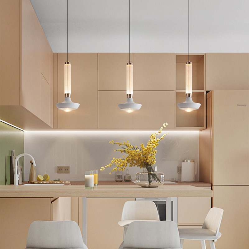 北欧简约现代卧室床头吊线灯伸缩悬D停触摸开关三色变光升降小吊