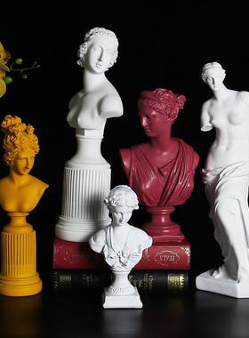 北欧淑女半身女神摆件 办公室卧室酒柜样板房间人物头像装饰摆设