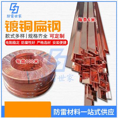 镀铜扁钢铜包钢镀铜接地线铜镀钢接地扁钢现货等电位接地特价