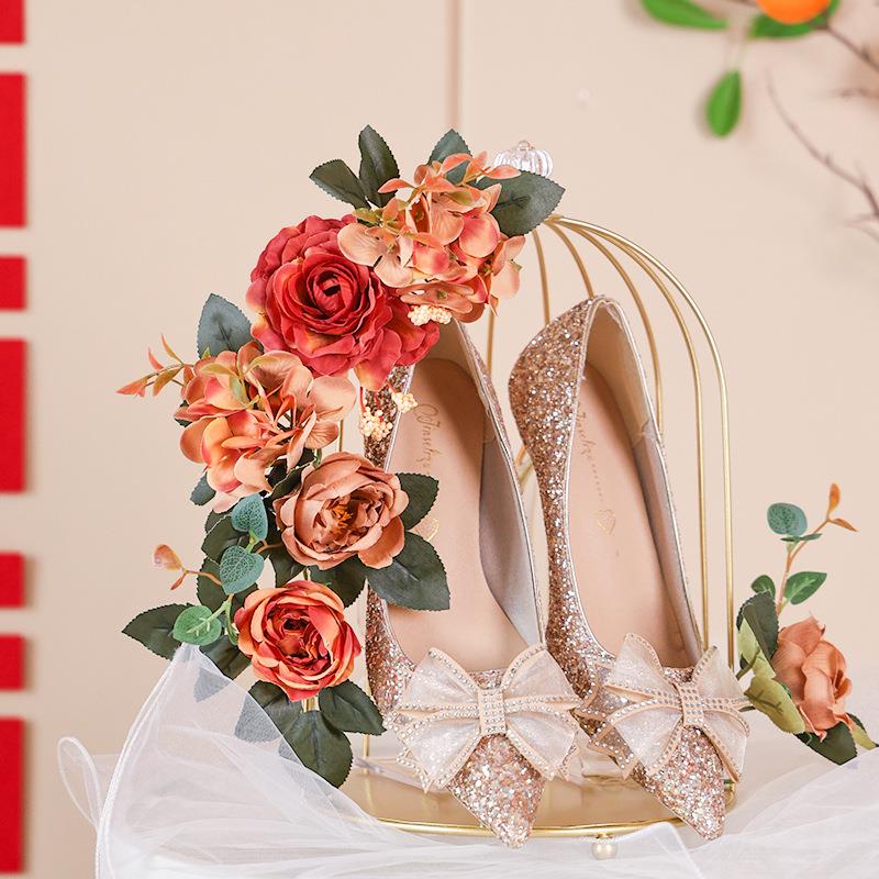 接亲游戏道具套鸟笼婚鞋盒diy展示架盒子带锁套圈氛围高级水晶盒