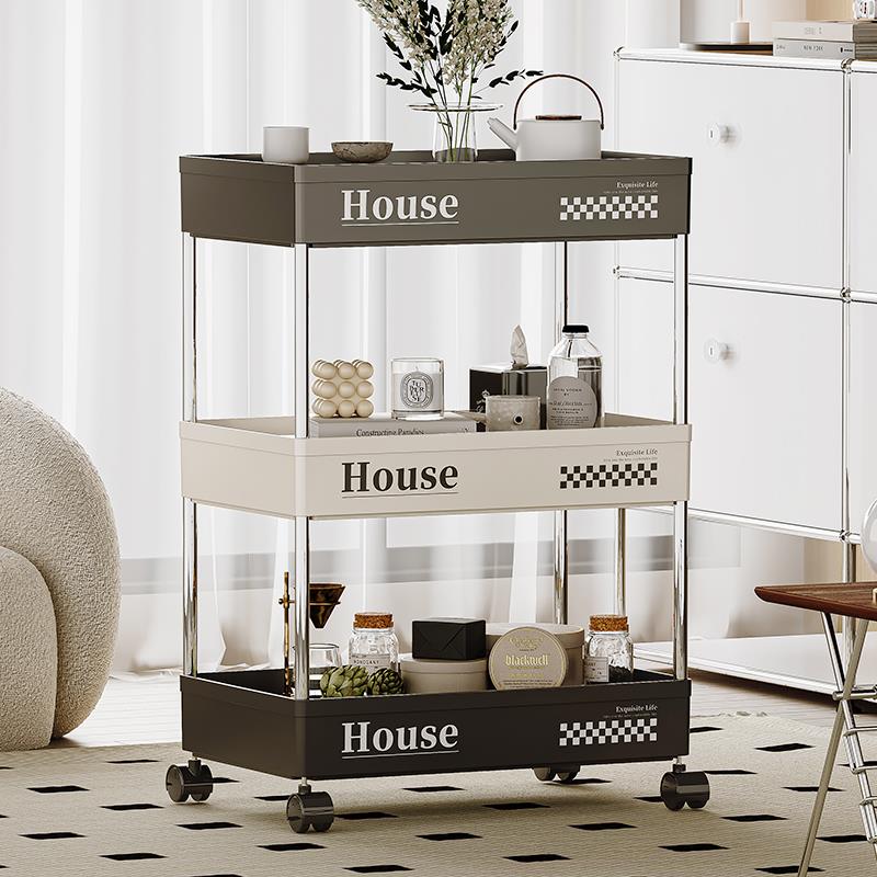 小推车置物架家用零食玩具收纳架客厅浴室宿舍落地多层夹缝储金小