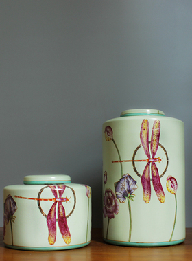 新中式家居陶瓷罐插花花瓶欧式简C美装饰品客厅玄关软装饰品摆件