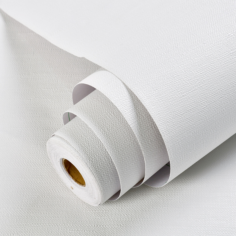 加厚墙纸b自粘卧室客厅装修家用壁纸纯白素色学生宿舍桌柜面翻新