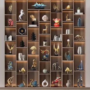 新中式轻奢摆件高端大气上档次领导老板博古架办公室书房装饰品