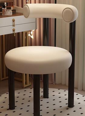 奶油风化妆凳简约卧室化妆椅小胖椅羊羔毛梳妆台椅子女生轻奢直销