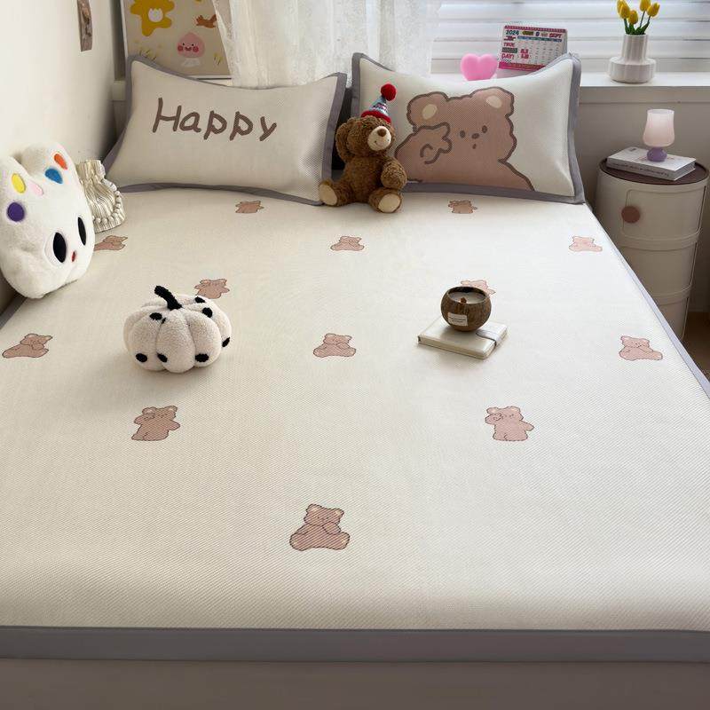 新款凉感舒适可爱卡通亲肤裸睡冰丝藤席三件套,床上用品,藤席,淘宝优惠券,粉丝福利购,淘宝优惠卷