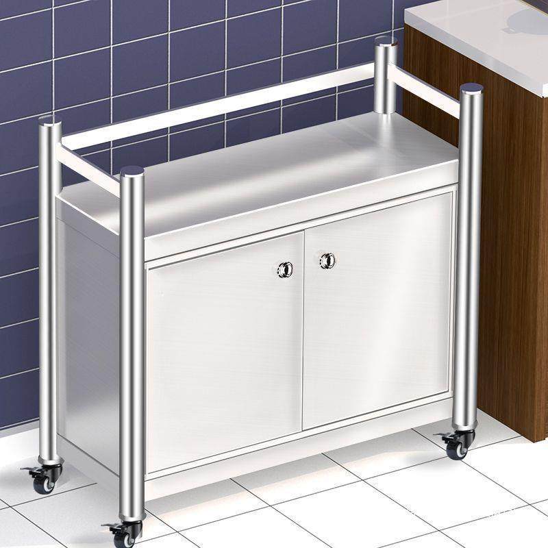 可移动不锈钢带柜子储物架厨房橱柜置物架烤箱微波炉架货架带轮子,厨房/烹饪用具,抹布架/厨房清洁收纳架,淘宝优惠券,粉丝福利购,淘宝优惠卷