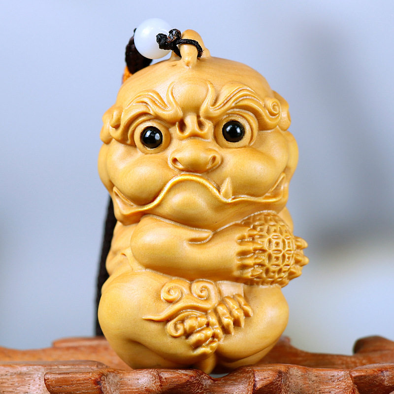 黄杨木雕手把件文玩随身木质男士雕刻工艺品家居饰品财貔貅挂件