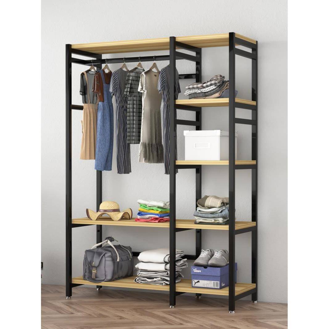 易落A1205地挂衣架卧室家用公出寓简租环保开放式衣柜帘房置物架