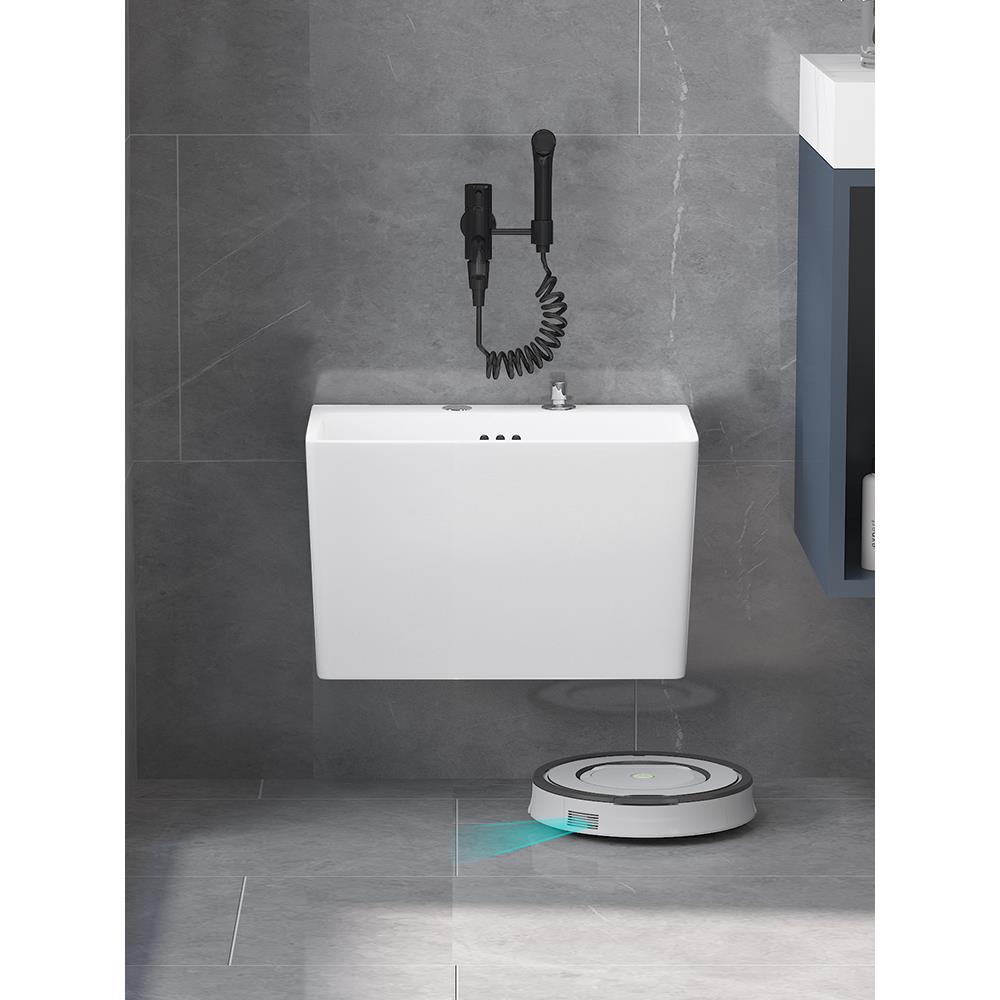 c家s拖把77池用阳拖布池挂拖墙式墩布台池长方形把盆陶瓷地拖池