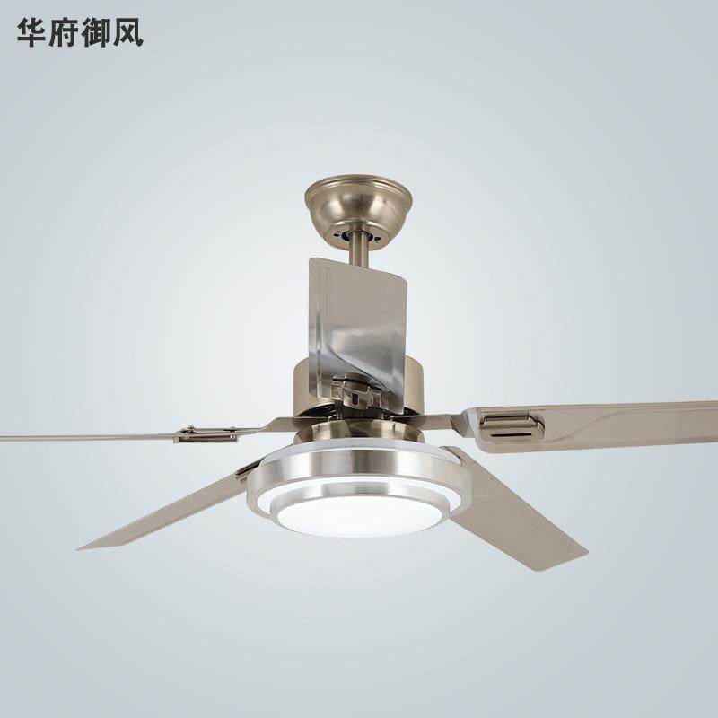 风扇灯不锈钢吊扇灯家用客厅卧室餐厅简约现代带电风扇吊灯一体,家装灯饰光源,风扇灯,淘宝优惠券,粉丝福利购,淘宝优惠卷