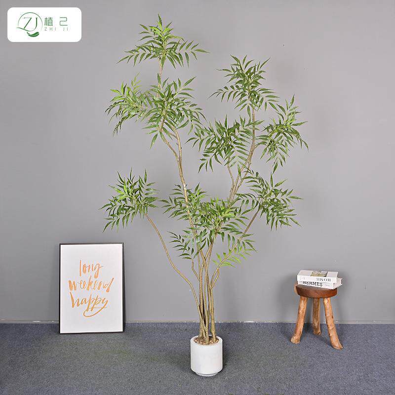 仿真十大功劳假植物室内家居装饰落地盆栽绿植橱窗竹叶草南天竹