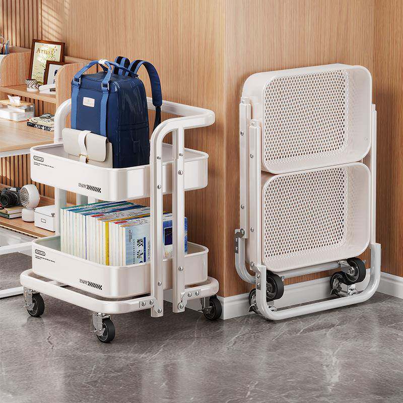 家用书包复古置物架落地多层小推车卧室风尚收纳厨房架子婴儿