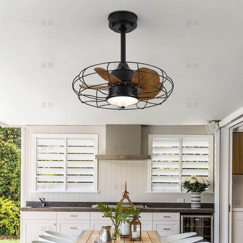 防水防晒阳光房吊扇灯挂钩式凉亭户外风扇灯工业风带灯吊扇笼子式,家装灯饰光源,风扇灯,淘宝优惠券,粉丝福利购,淘宝优惠卷