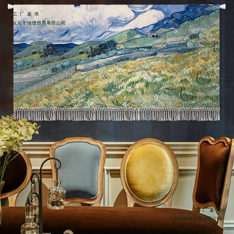 梵高风景油画挂毯客厅挂布背景布卧室床头布艺挂画感墙面装饰午睡
