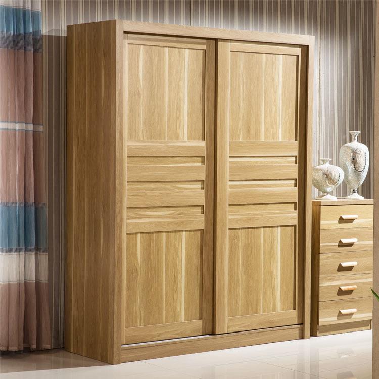 白胡桃简约现代衣柜1.6米1.4米1.2米经济型板式衣柜推拉门