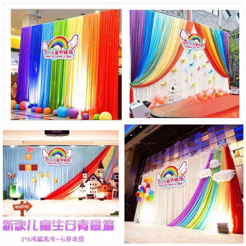 六一儿童节舞台背景布幕布幼儿园表演区小舞台背景布教室场景布置