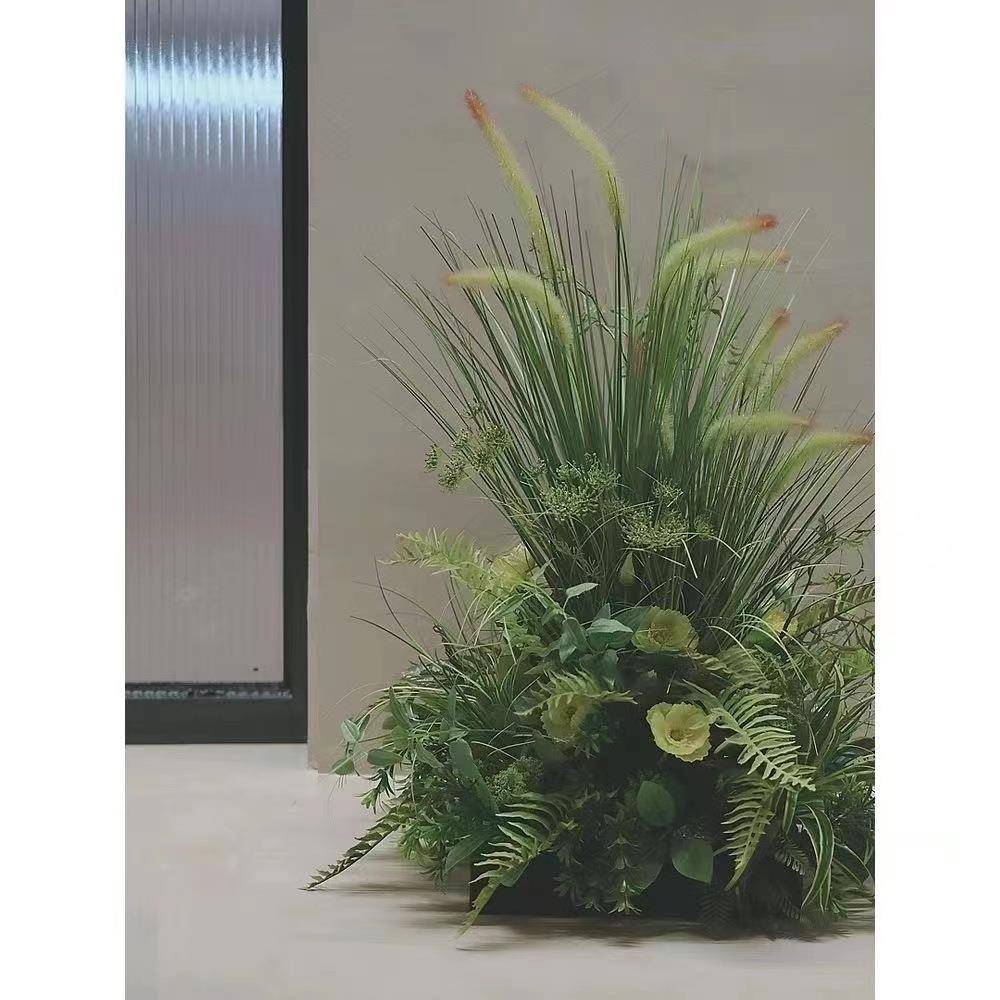 大型仿真植物蕨叶狗尾巴芦苇墙角造景花艺室内橱窗店铺装饰摆件