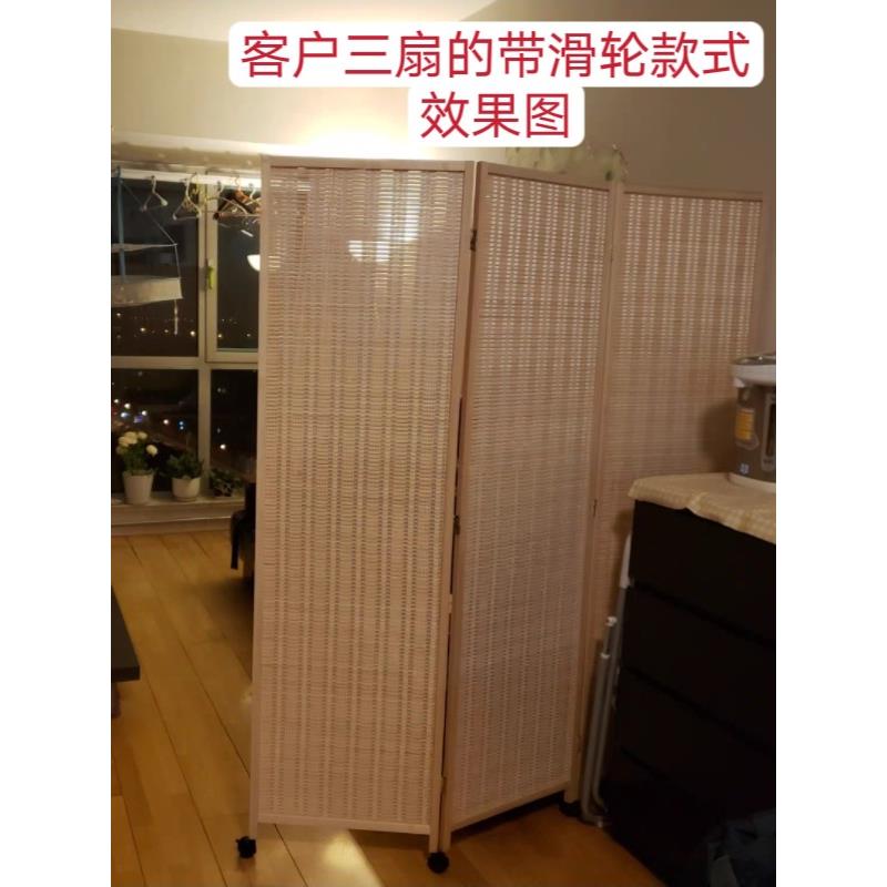 简约现代屏风隔断可折叠移动茶室酒店饭店餐厅包间大厅实木遮挡J&