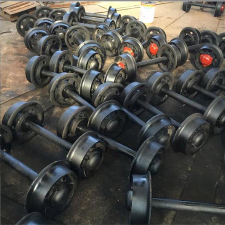 矿车用600轨距实心载重10吨平板车矿对 矿用固定式矿车空心轮对