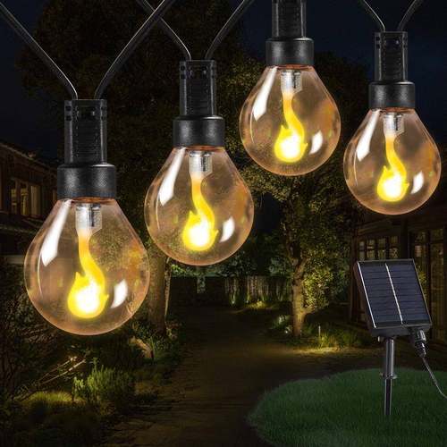 户外太阳能G40火焰泡泡灯串防水庭院露营节能灯串婚庆派对装饰灯