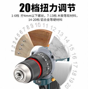 锂电池手电钻充电手钻家用无刷电钻带冲击电动螺丝刀手枪钻小电转