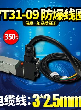 TY131-09系列防爆线圈4V210 410 4M310-08DC24VAC220V电磁阀9mm孔