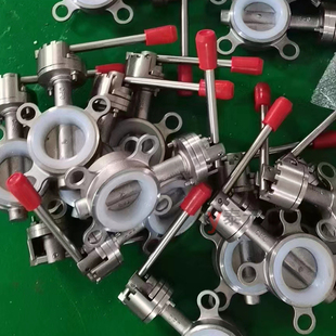 16P 10P 硅胶丁晴四氟蝶阀DN5080 蝶阀D71X 全304不锈钢手动对夹式