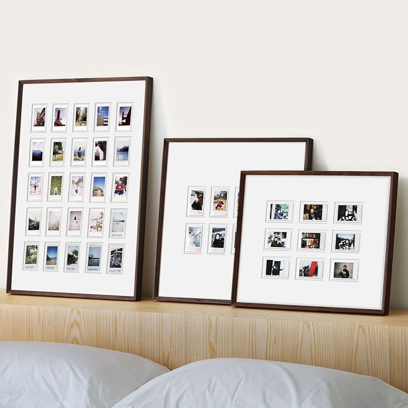 拍立得相框定制diy情侣九宫格装裱画框ins挂墙展示实木48宫格照片