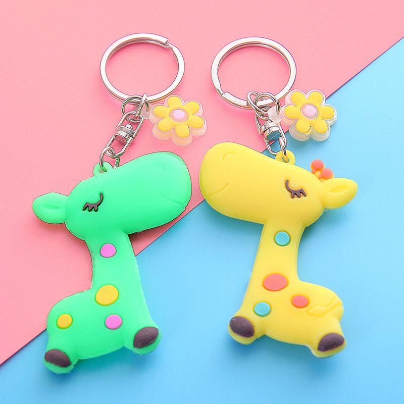 韩国卡通可爱pvc钥匙扣创意汽车钥匙圈卡通立体钥匙扣挂件小礼品