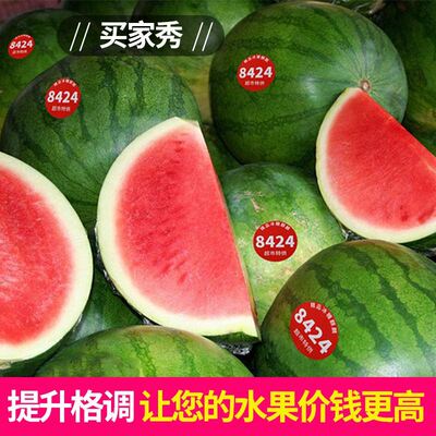 8424西瓜商标贴纸标签南汇纯品精品冰糖麒麟水果店超市166#不干胶