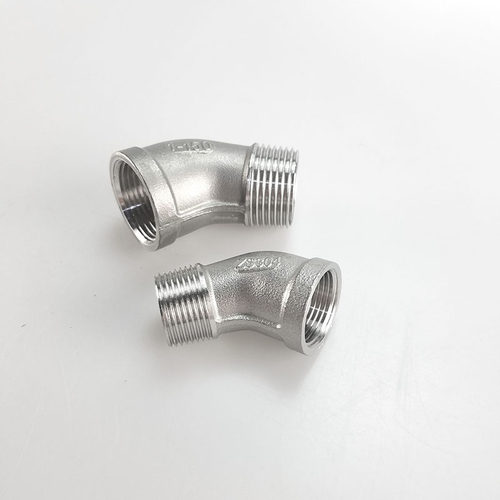 304不锈钢45度内外丝弯头 45内外牙丝扣连接2分3分4分6分1寸2寸