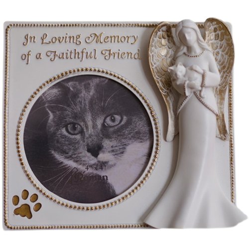 出口天使女孩祝福猫咪浮雕复古4寸6寸相框摆台纪念猫画框摆件礼物