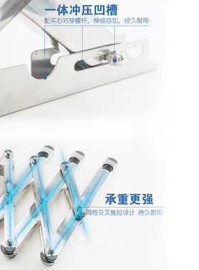 不锈钢晾衣架折叠家用被子隐形室内阳台晾衣杆推拉晒衣架侧装凉衣