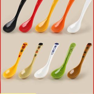 50只装 密胺加厚勺子商用餐饮店长柄汤勺饭店勺子塑料仿瓷汤匙