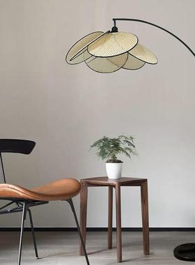 复古藤编藤艺落地灯设计师极简客厅卧室新中式酒店别墅民宿灯具