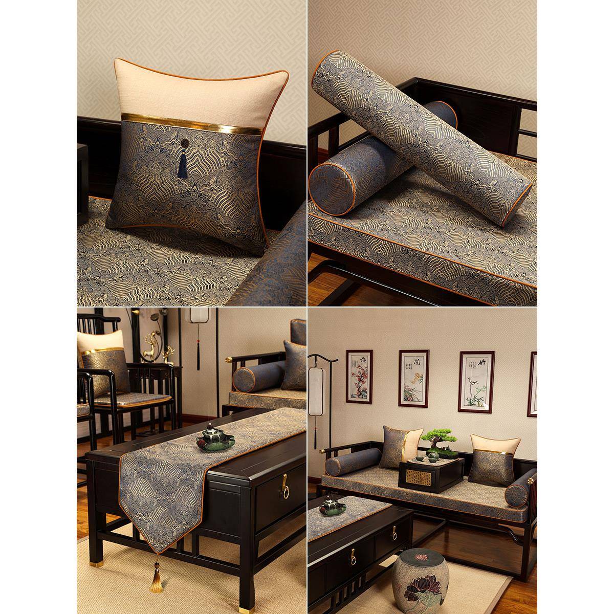 新中式腰靠办公室椅子护腰靠垫椅腰垫枕客厅沙发座椅靠背抱枕新品