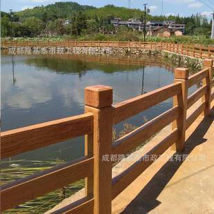 水泥仿木栏杆 景区河道市政道路园林防护栏 成都源头工厂