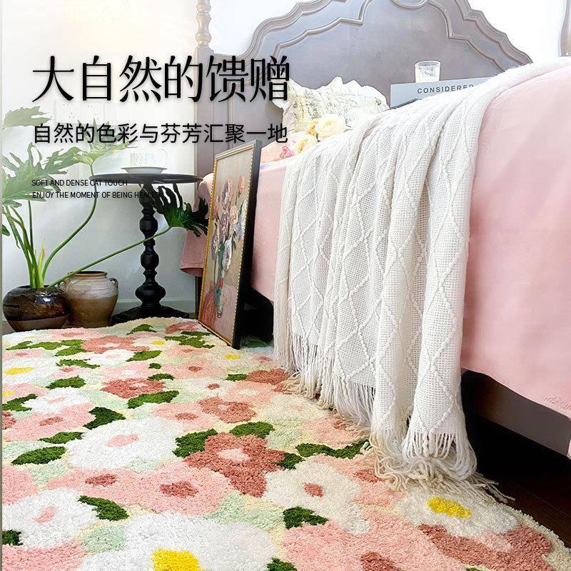 小单植绒地毯浴室垫卧室簇绒地毯客厅地毯机织苔藓地毯