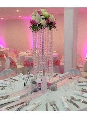 现货热卖欧式浪漫婚庆水晶花架西餐主桌装饰摆件婚礼路引水晶花架