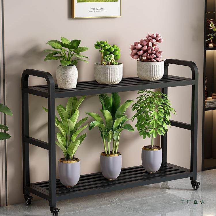 全钢花架置物架阳台花盆托架可移动客厅落地式铁艺双层多肉花架子,基础建材,脚轮/万向轮,淘宝优惠券,粉丝福利购,淘宝优惠卷