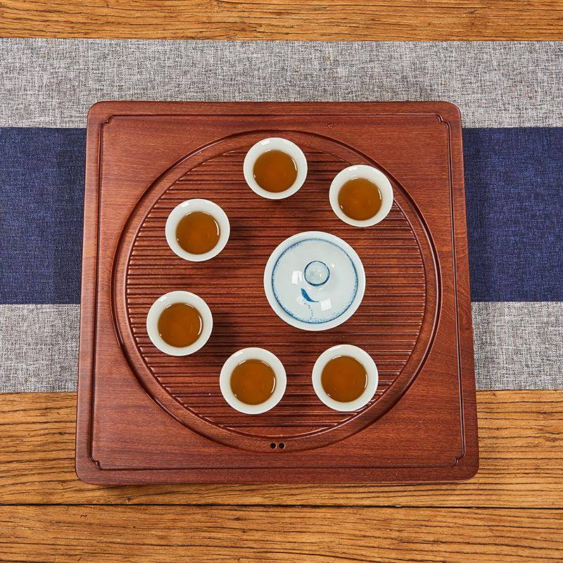 草木人花梨木茶盘家用客厅整块实木茶台排水小号电木茶盘储水托盘