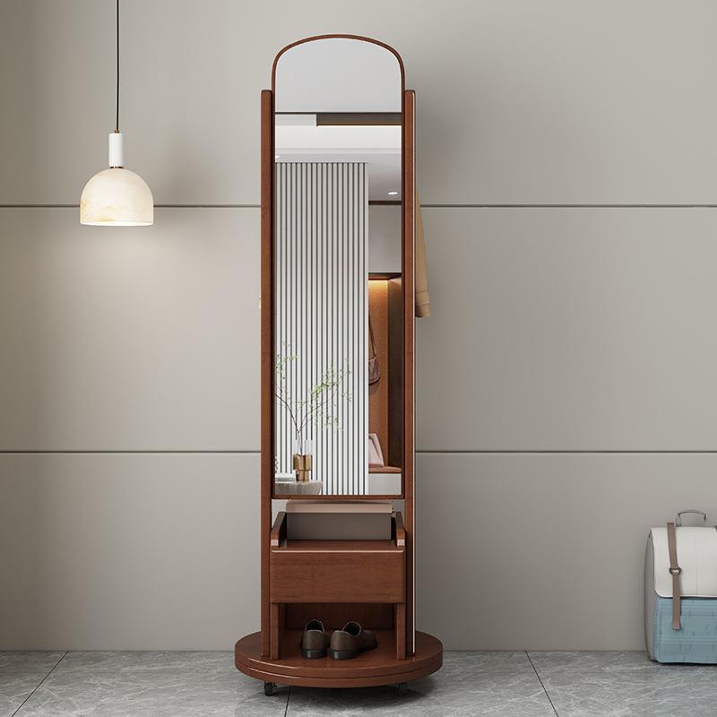 全身NWR镜一帽架体实木落地挂架家用简约可移动试衣镜卧衣室穿衣